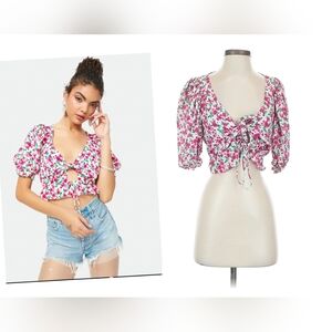 Petal Floral Crop Blouse